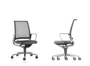 Fauteuil de travail Vintage 17V7, assise rembourrée et dossier moyen résille