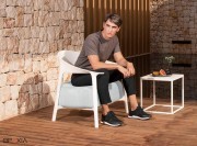 Fauteuil Africa Lounge, structure polypro basic blanc