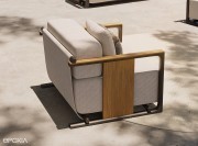 Détail de la structure aluminium et bois Teck