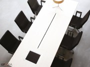 Top access technique pour pc, table de réunion Intensive stratifié blanc