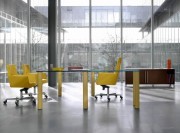 Fauteuil de direction cuir jaune Web