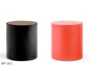 Petit pouf Wow similicuir et méthacrylate, conteneur