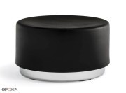 Pouf Wow, simili-cuir, base acier