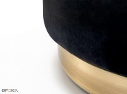 Pouf Wow velours, base laiton